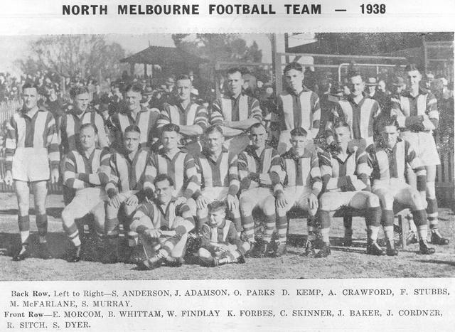 North Melbourne Football Team 1938