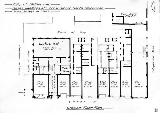 Original layout of Library and Mechanics Institute