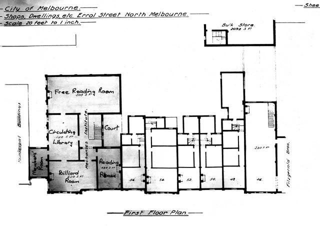 Original layout of Library and Mechanics Institute