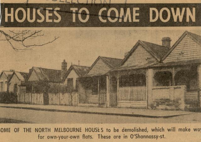North Melbourne Houses to be demolished - O'Shanassy St