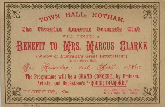 Benefit to Mrs Marcus Clarke