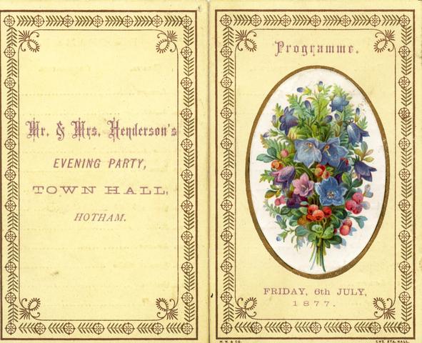 Programme Mr & Mrs Henderson's Evening Party