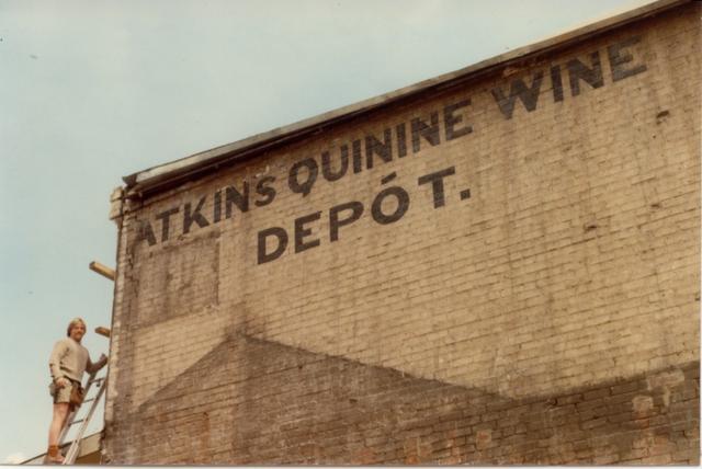 Atkins shop wall and advertising exposed 