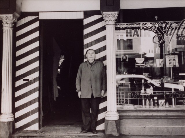 Jack Rozen at his barber shop