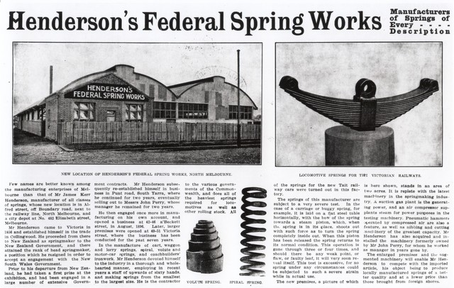 Henderson's Federal Spring Works, North Melbourne