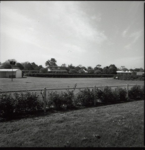 Flemington Racecourse. Jockeys' and trainers' grandstand and associated buildings