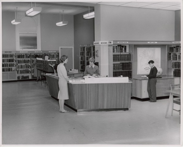 North Melbourne Library checkout desk