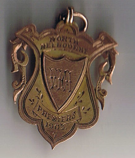 1903 North Melbourne Premiership medallion presented to J English