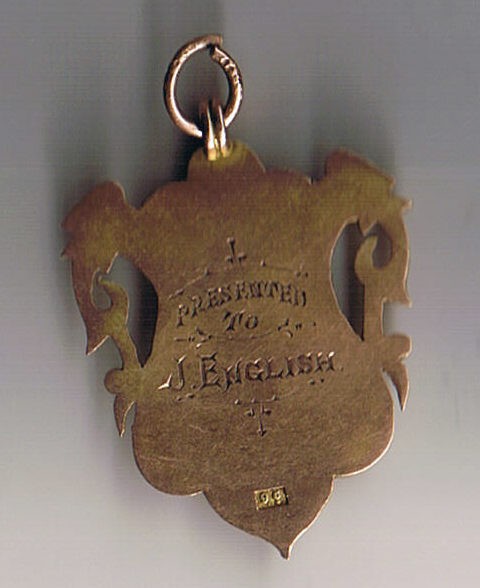 1903 North Melbourne Premiership medallion presented to J English