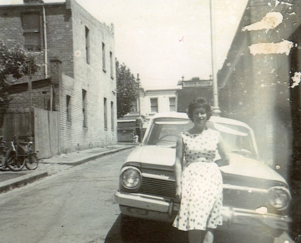 Kevin Dyers' sister outside 58 Byron Street