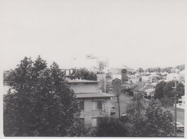 Elevated View from Curzon Street and O'Shanassy Street Corner, looking towards Parkville, hospitals in background
