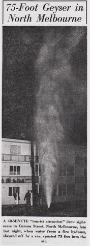 Burst fire hydrant, Curzon Street North Melbourne