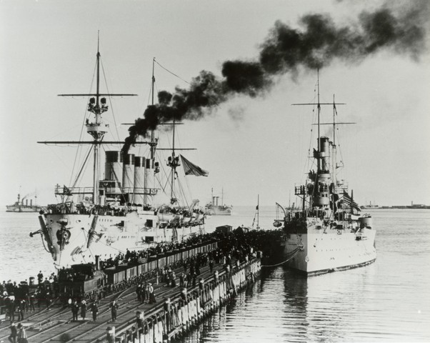 Australian Federation Royal Visit 1901 - German, Russian, Dutch and American cruisers