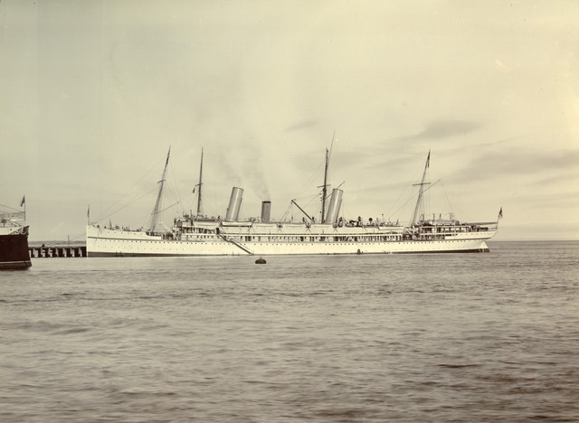 Australian Federation Royal Visit 1901 - The royal yacht Ophir lying at Port Melbourne Pier