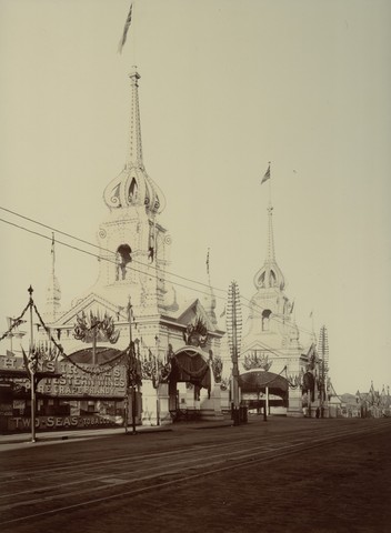 Australian Federation Royal Visit 1901 - The Prince's Bridge and Flinders Street Railway Station Towers
