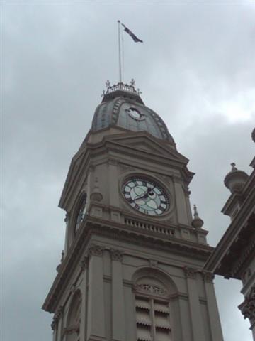 Hail damaged North Melbourne Town Hall Clock