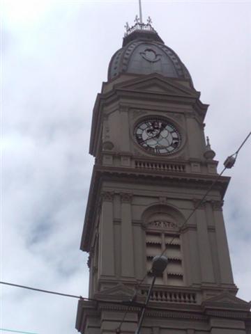 Hail damaged North Melbourne Town Hall Clock