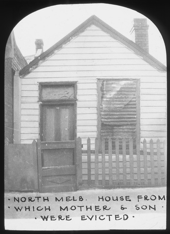 House from which mother and son were evicted, North Melbourne