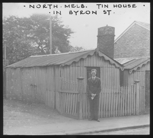 Tin house in Byron Street, North Melbourne