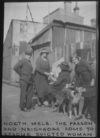Evicted woman, North Melbourne