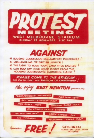 Protest meeting at West Melbourne Stadium