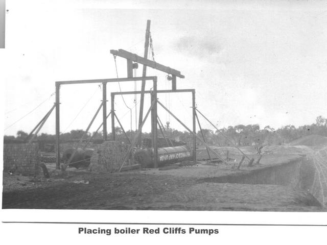 Placing boiler Red Cliffs Pumps Mildura
