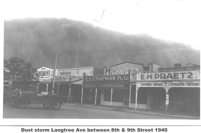 Dust Storm Langtree Ave Between 8th & 9th St 1940 Mildura