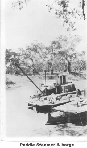 Paddlesteamer and Barge Mildura.