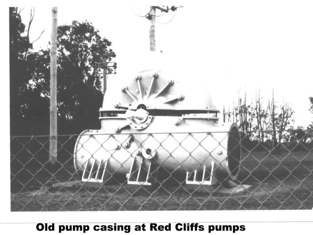 Old Pump casing at Red Cliffs Pumps, Mildura.