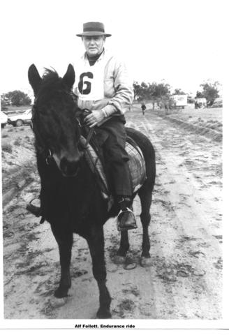 Alf Follett, endurance rider, Mildura.