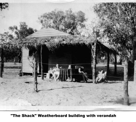 The Shack weatherboard building with verandah, Mildura.