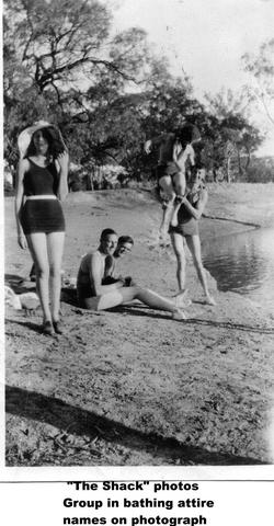 The Shack group in bathing attire, Mildura.