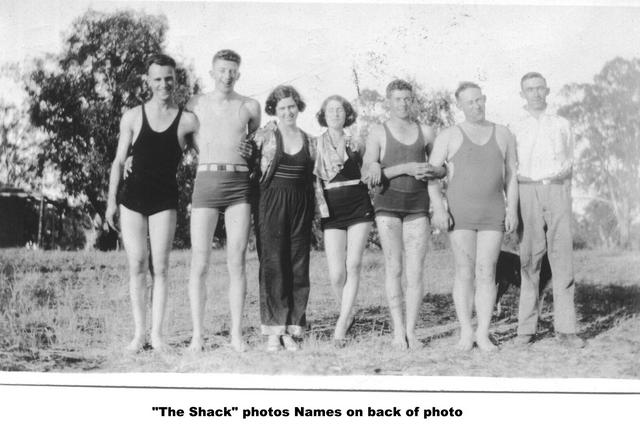 The Shack group, arm in arm, Mildura.
