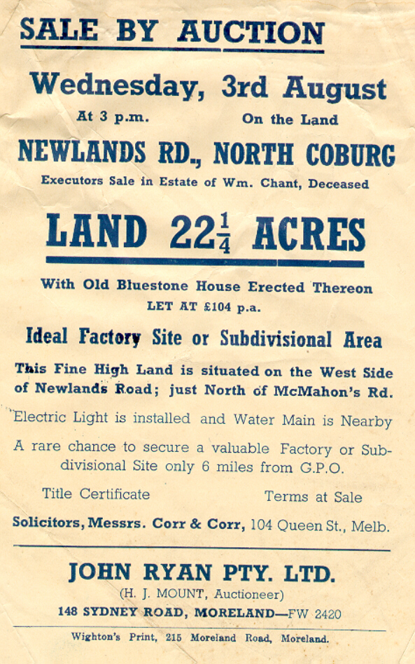  Newlands Rd. Executors Sale