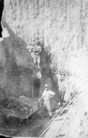  Men at Work in Clay Pits. Fawkner