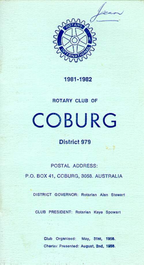  Rotary Club of Coburg Membership List