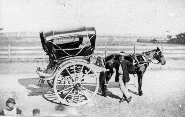  Horse Drawn Cab and Driver