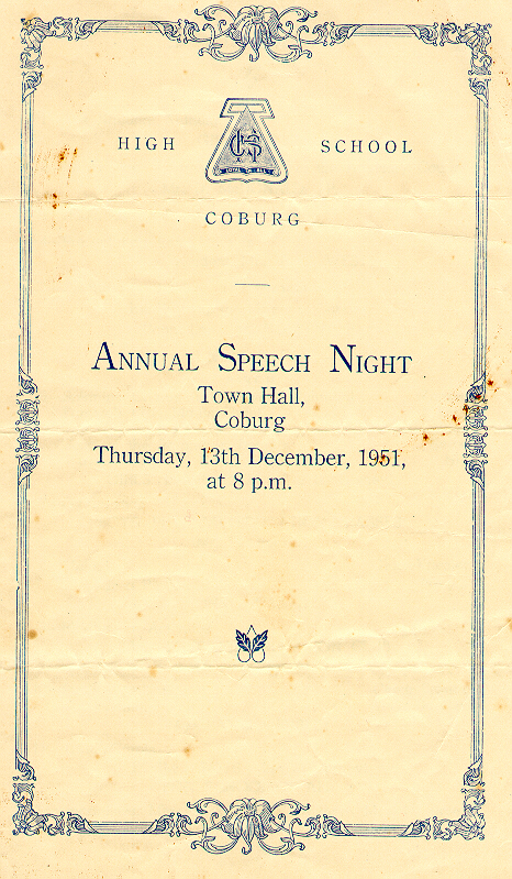  Coburg High School Speech Night