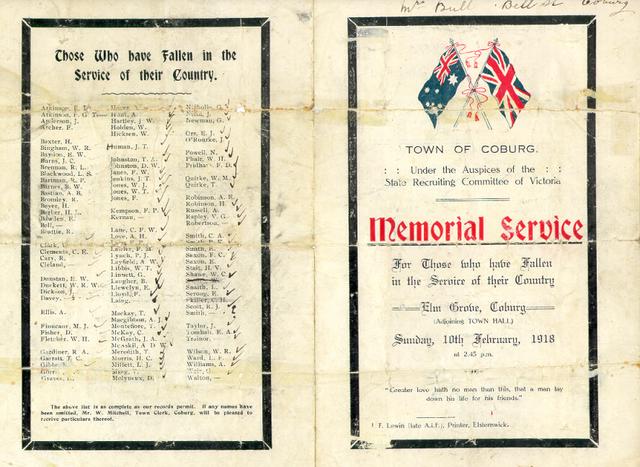 Memorial Service 1918
