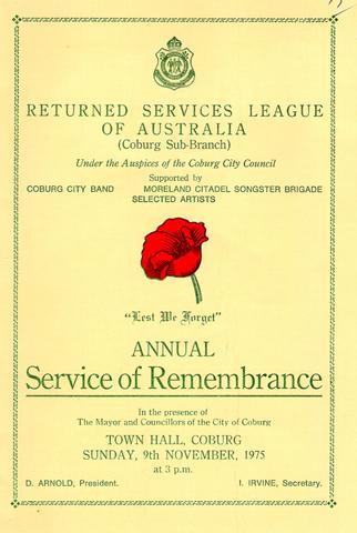  Coburg R.S.L. Service of Remembrance