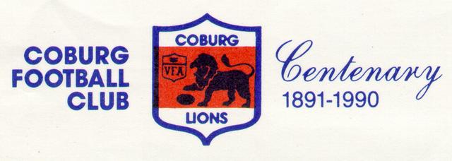  Coburg Football Club Centenary Logo 1891-1990