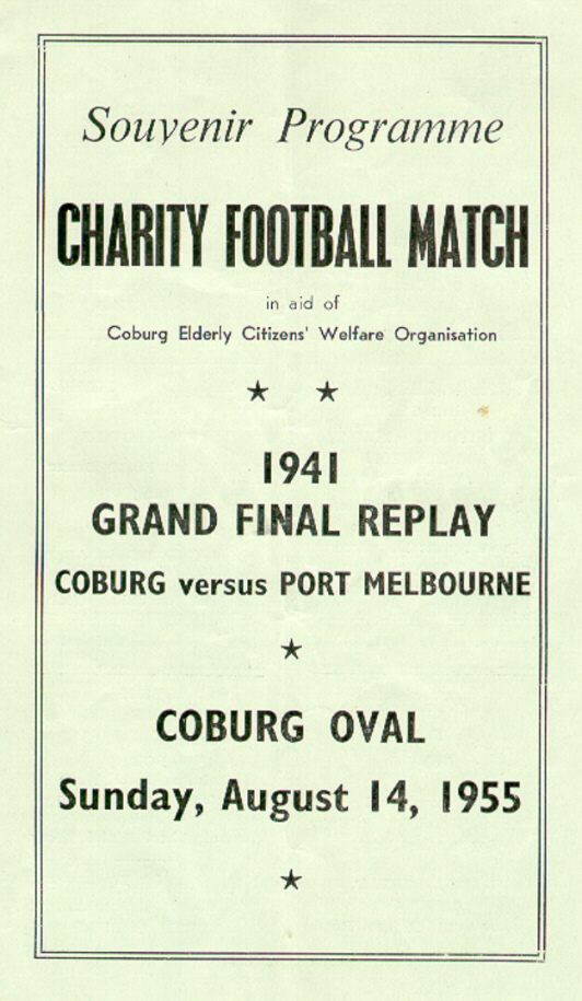  Coburg Football Club Souvenir Programme 1941 Grand Final Replay