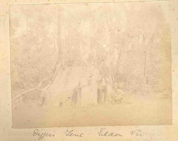 Digger's tent. Eildon. Vic.