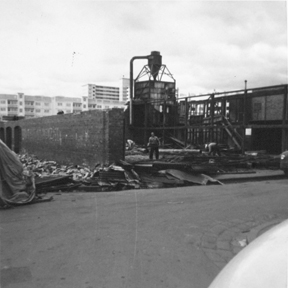 Demolition work at Linay's Sawmill]