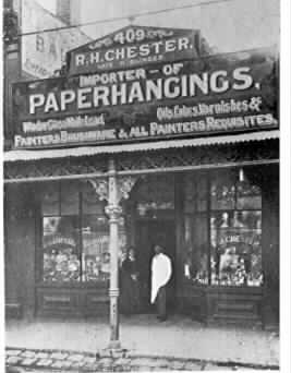 [premises of Mr Chester, an interior decorator on Chapel Street]