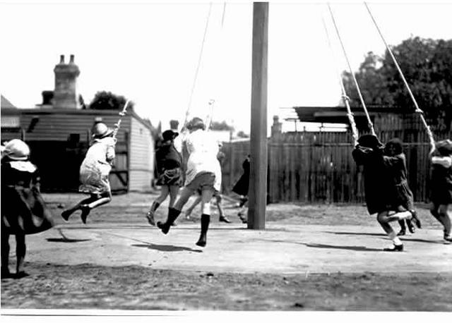 [Children playing on opening day in Princes Gardens]