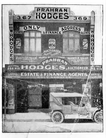 [Hodges' real estate office in Chapel Street, South Yarra]