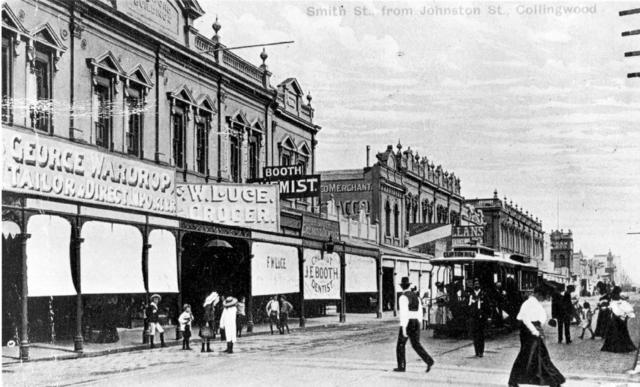 Postcard of Smith Street from Johnston Street