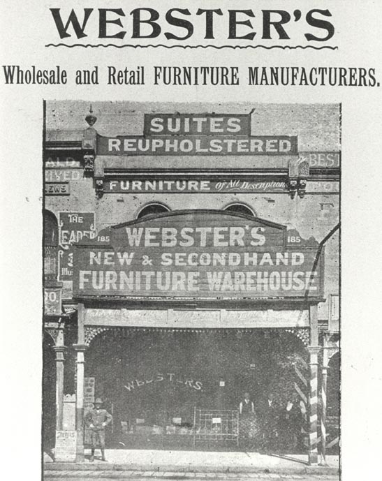 Webster's Wholesale and Retail Furniture Manufacturers, 184 Smith Street, Fitzroy.