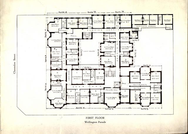 East Melbourne Ca 1925 30 Cliveden Mansions Brochure Plan Of